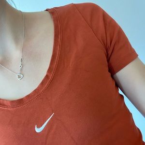 Nike fitted red crop top